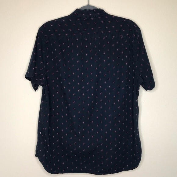Zipcode Travellers Collection Slim Fit Flamingo All Over Print Shirt Mens Large - Picture 9 of 16